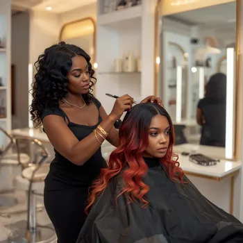 Hair coloring and sew-in service at Evette Class salon