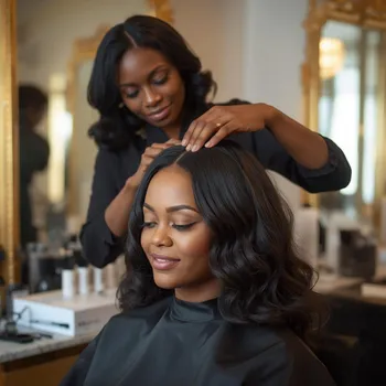 Wig installation at Evette Class salon