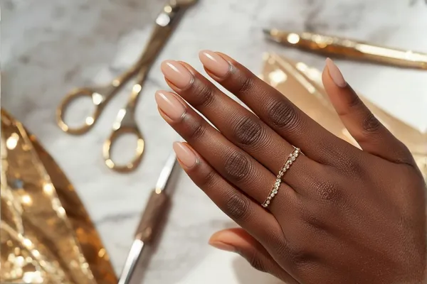 Freshly painted nails from a manicure